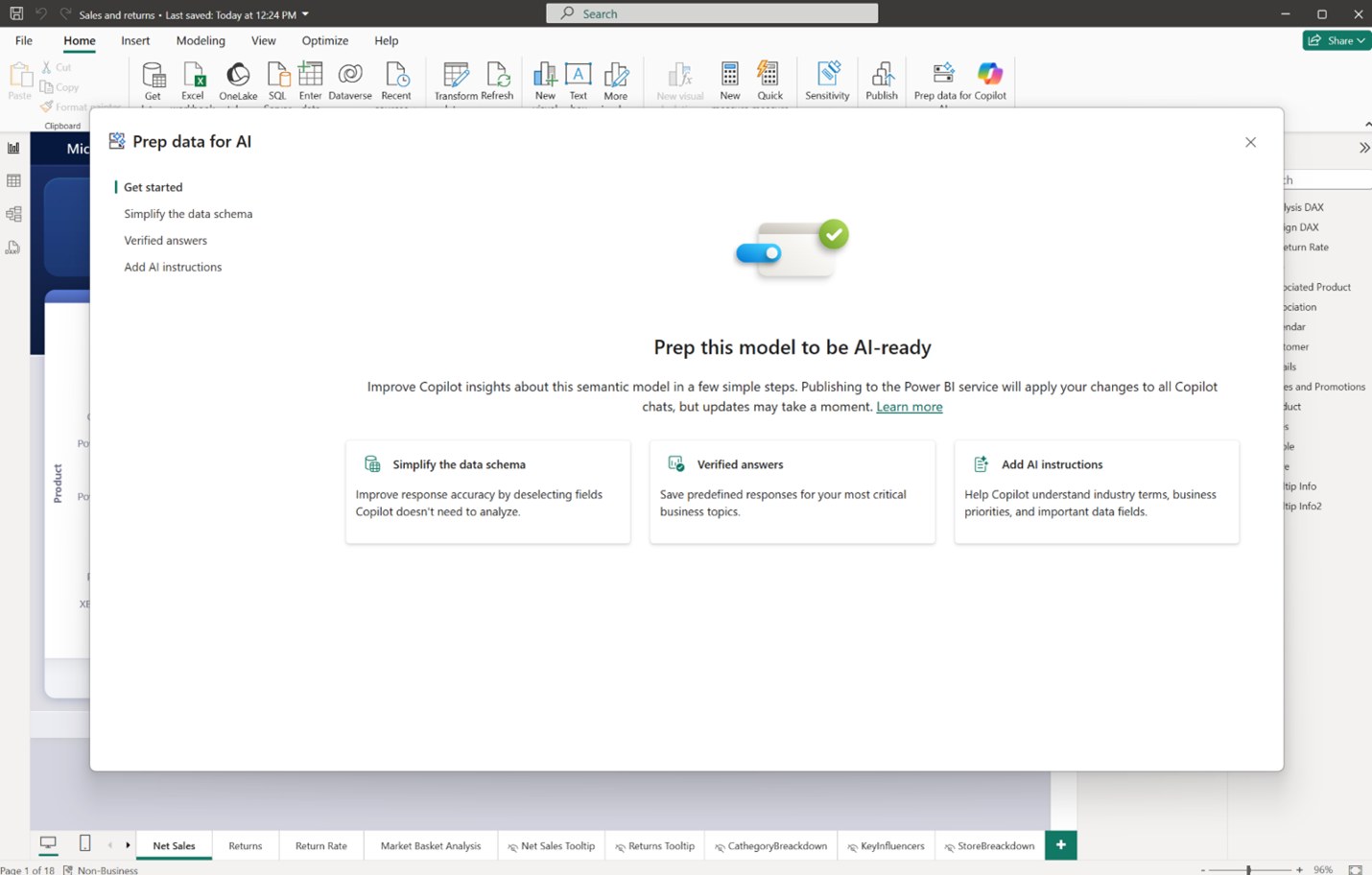 Prep data for AI in Power BI Desktop