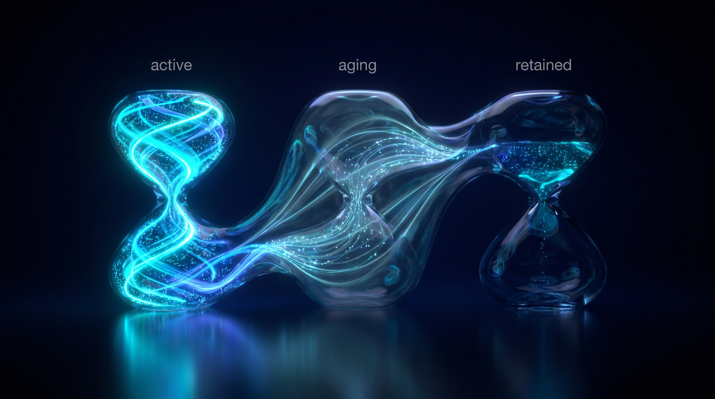 Visual: Data lifecycle through temperature zones