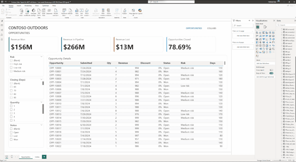 Power BI report created from scratch with agent skills